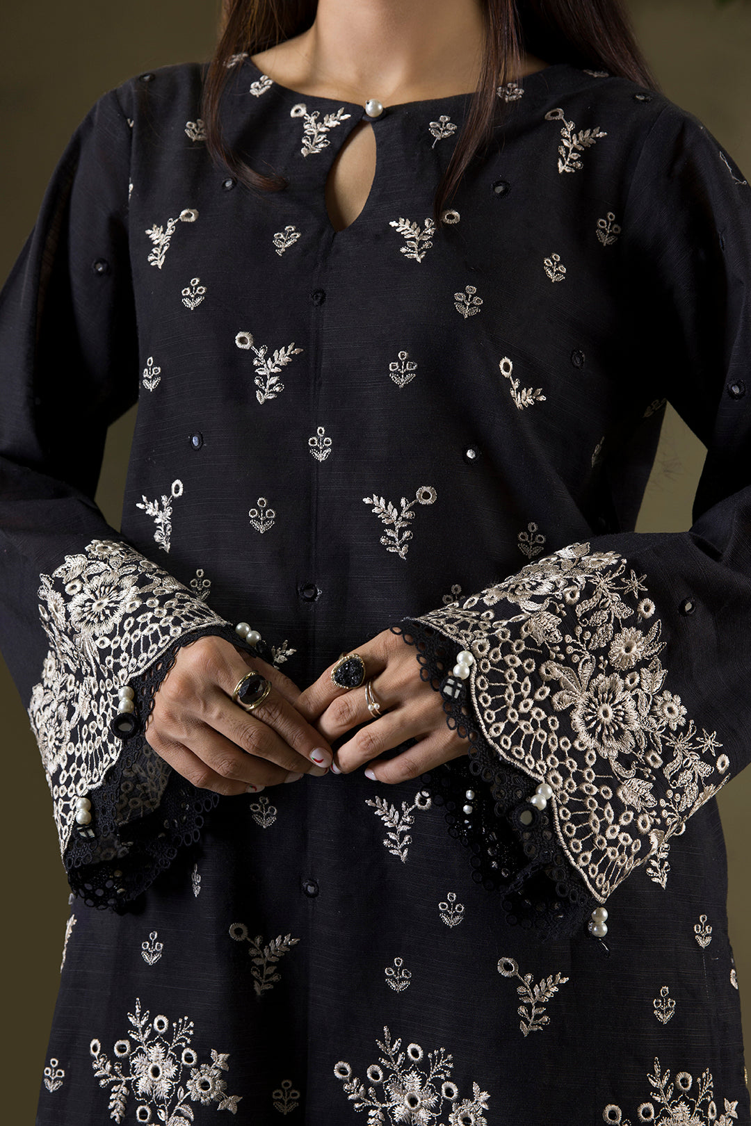 Embroidered Shirt Shalwar Shawl - 0239