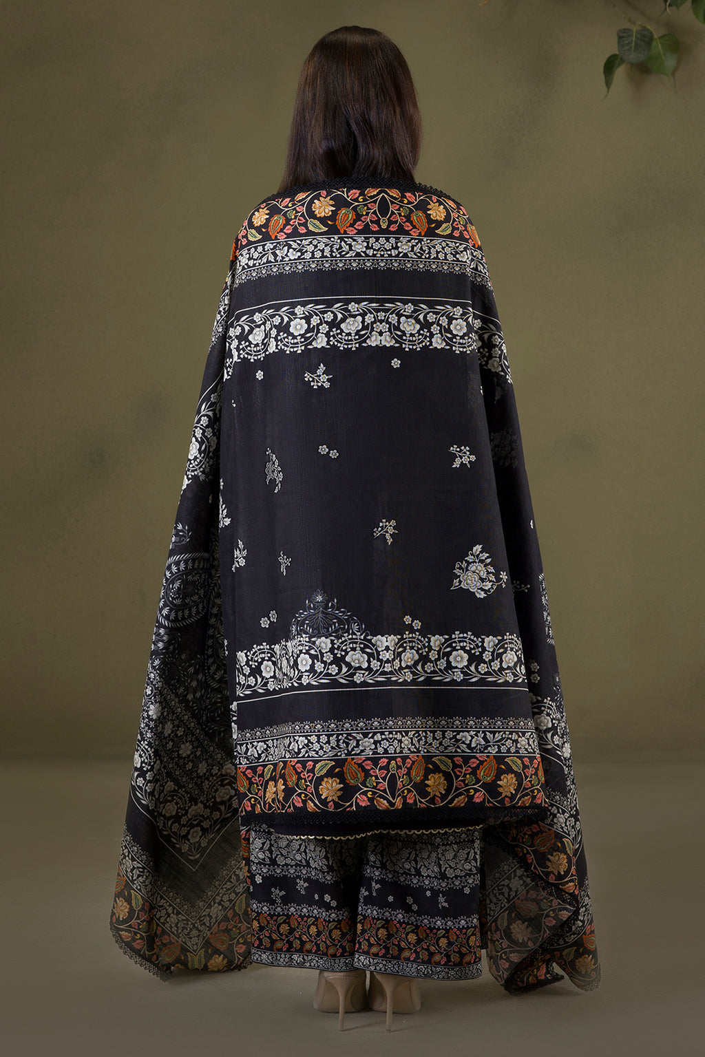 Embroidered Shirt Shalwar Shawl - 0239