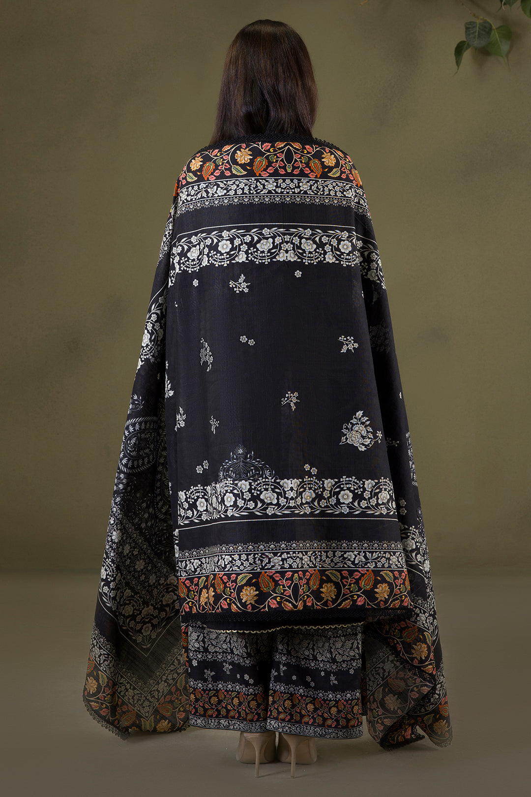 Embroidered Shirt Shalwar Shawl - 0239