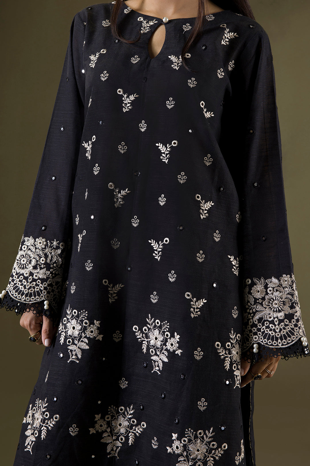 Embroidered Shirt Shalwar Shawl - 0239