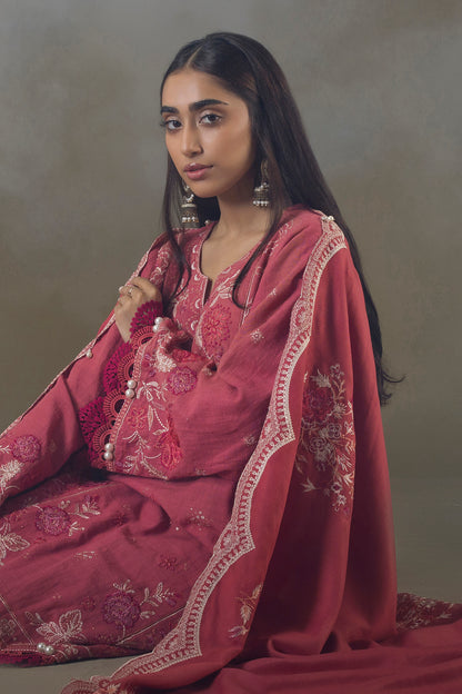 Embroidered Shirt Shalwar Shawl - 0240
