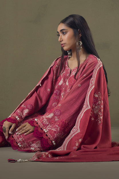 Embroidered Shirt Shalwar Shawl - 0240