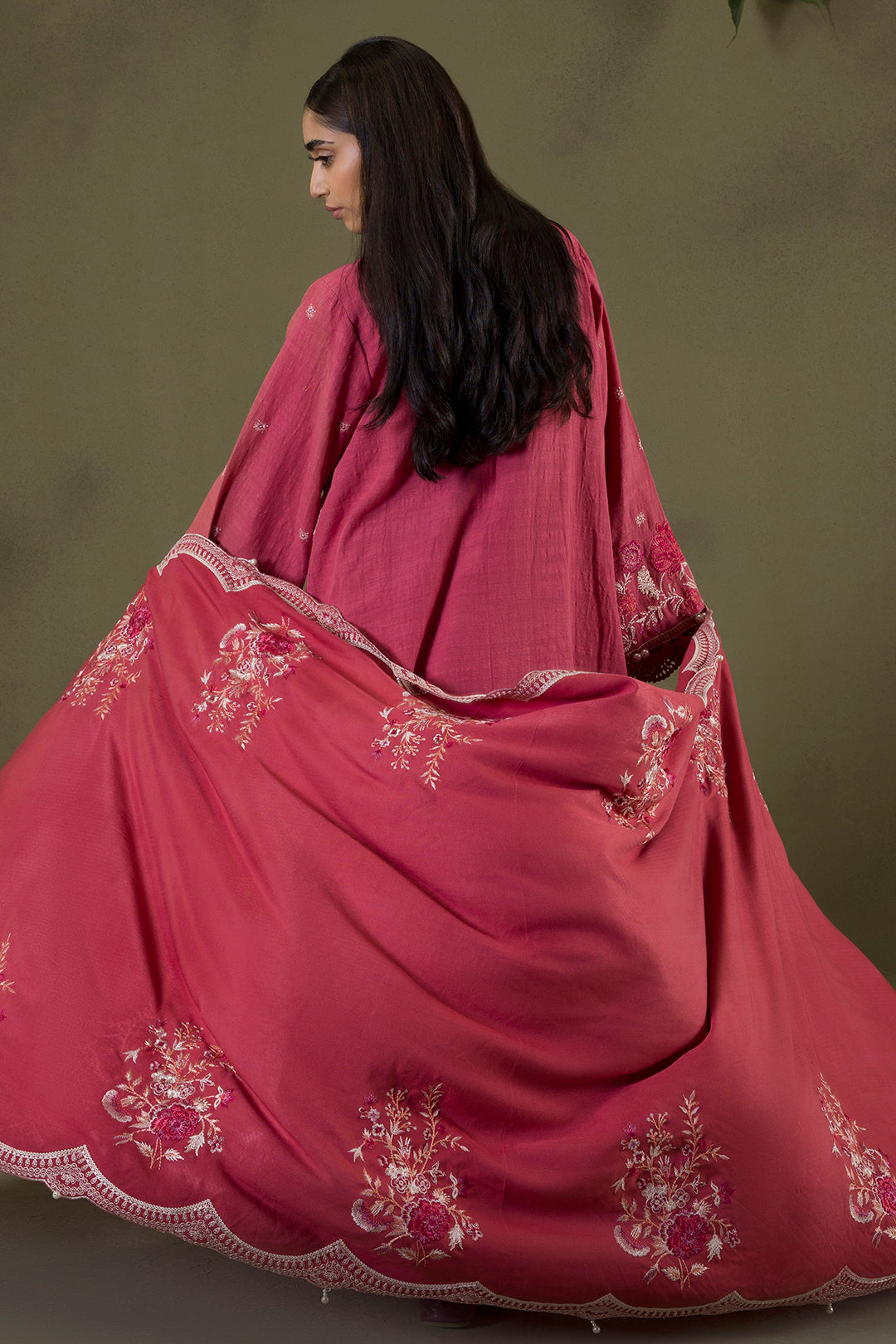Embroidered Shirt Shalwar Shawl - 0240