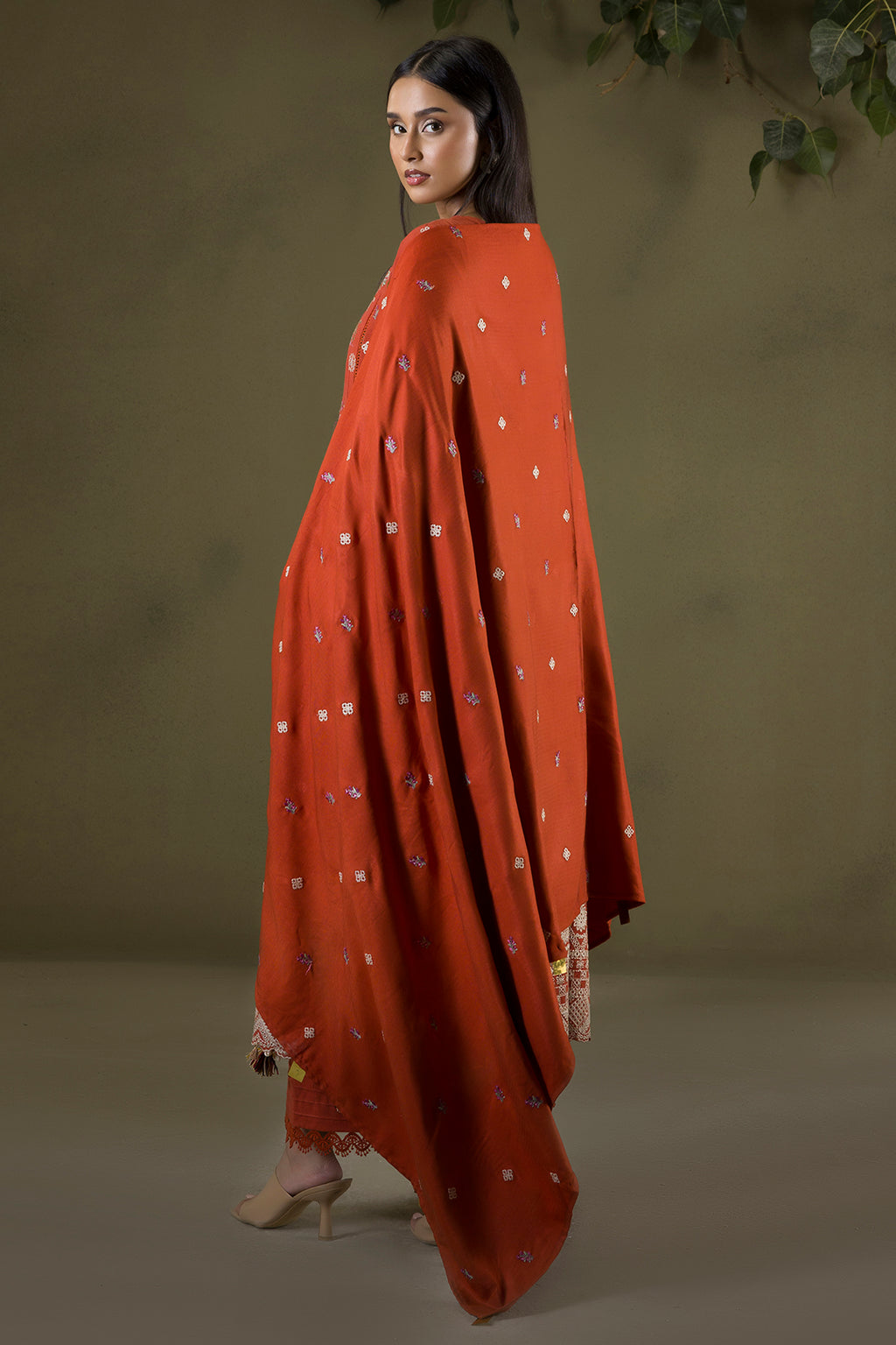 Embroidered Shirt Shalwar Shawl - 0241