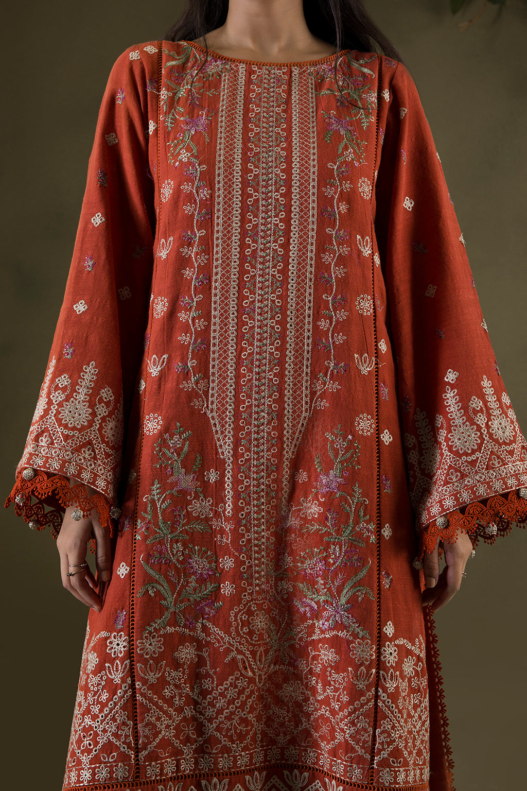 Embroidered Shirt Shalwar Shawl - 0241