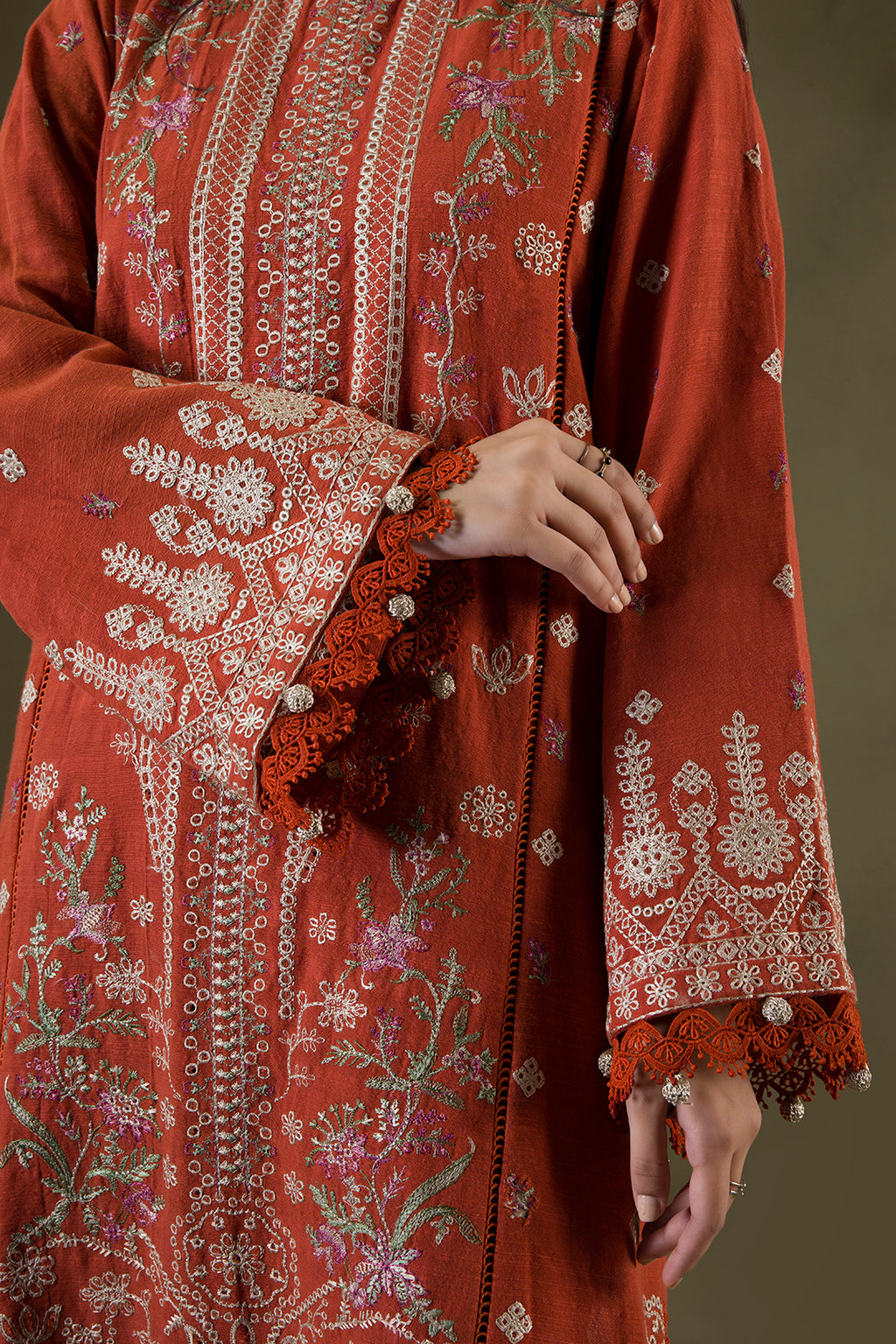 Embroidered Shirt Shalwar Shawl - 0241