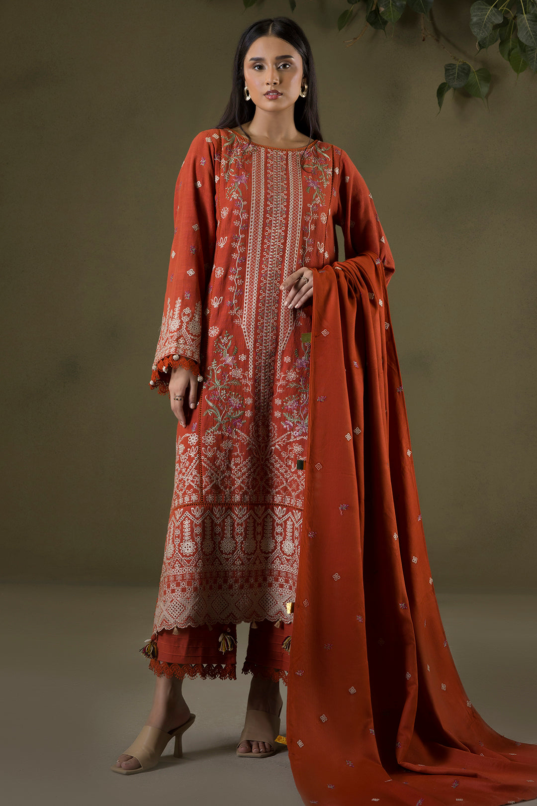 Embroidered Shirt Shalwar Shawl - 0241