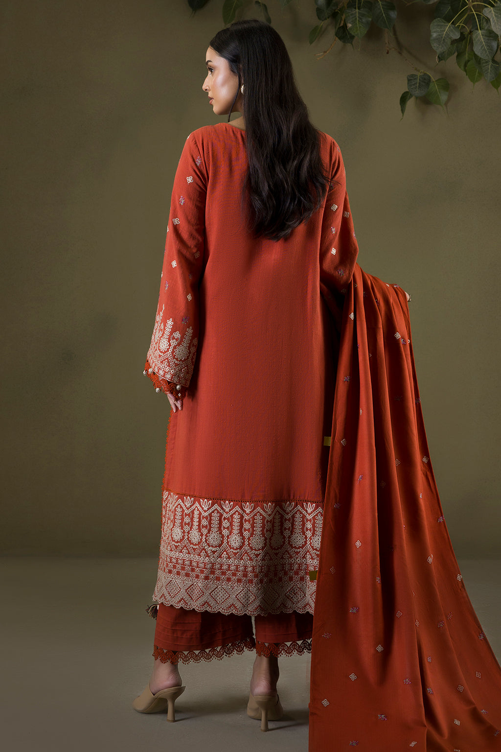 Embroidered Shirt Shalwar Shawl - 0241