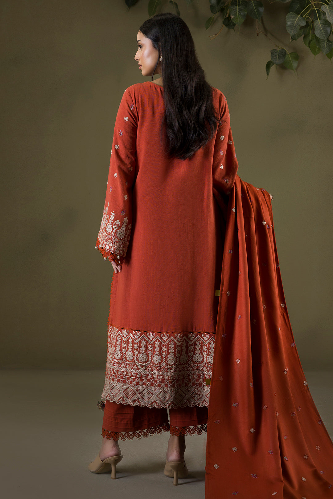 Embroidered Shirt Shalwar Shawl - 0241