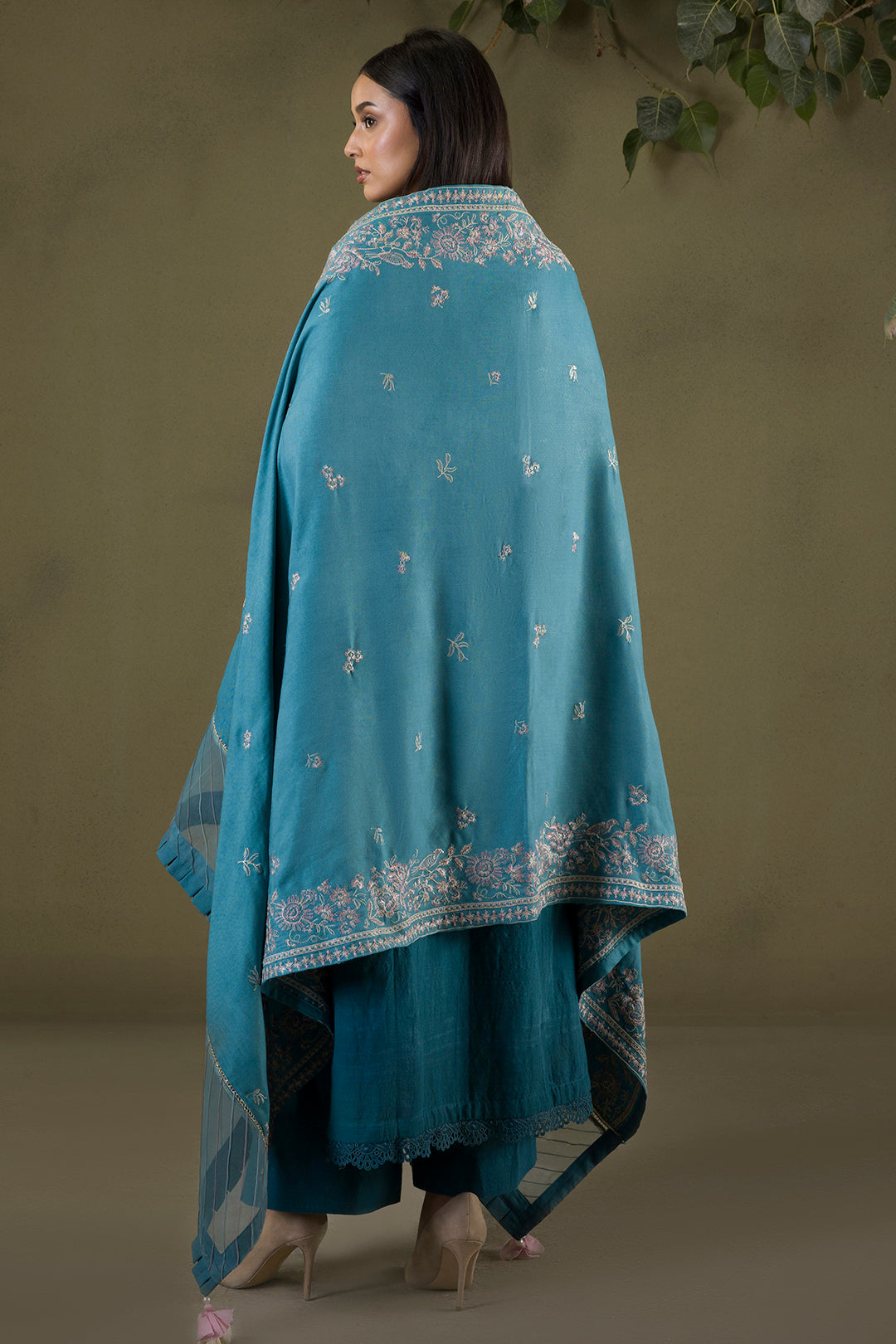Embroidered Shirt Shalwar Shawl - 0242