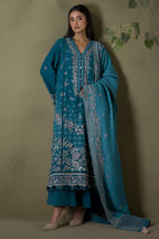 Embroidered Shirt Shalwar Shawl - 0242