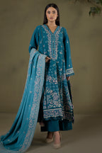 Embroidered Shirt Shalwar Shawl - 0242