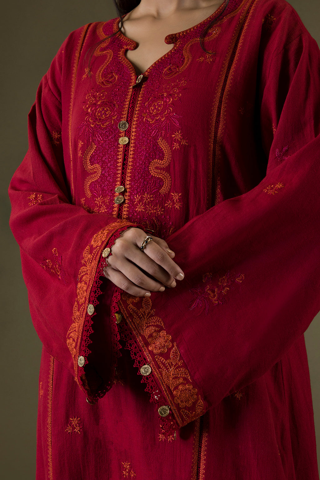 Embroidered Shirt Shalwar Shawl - 0243