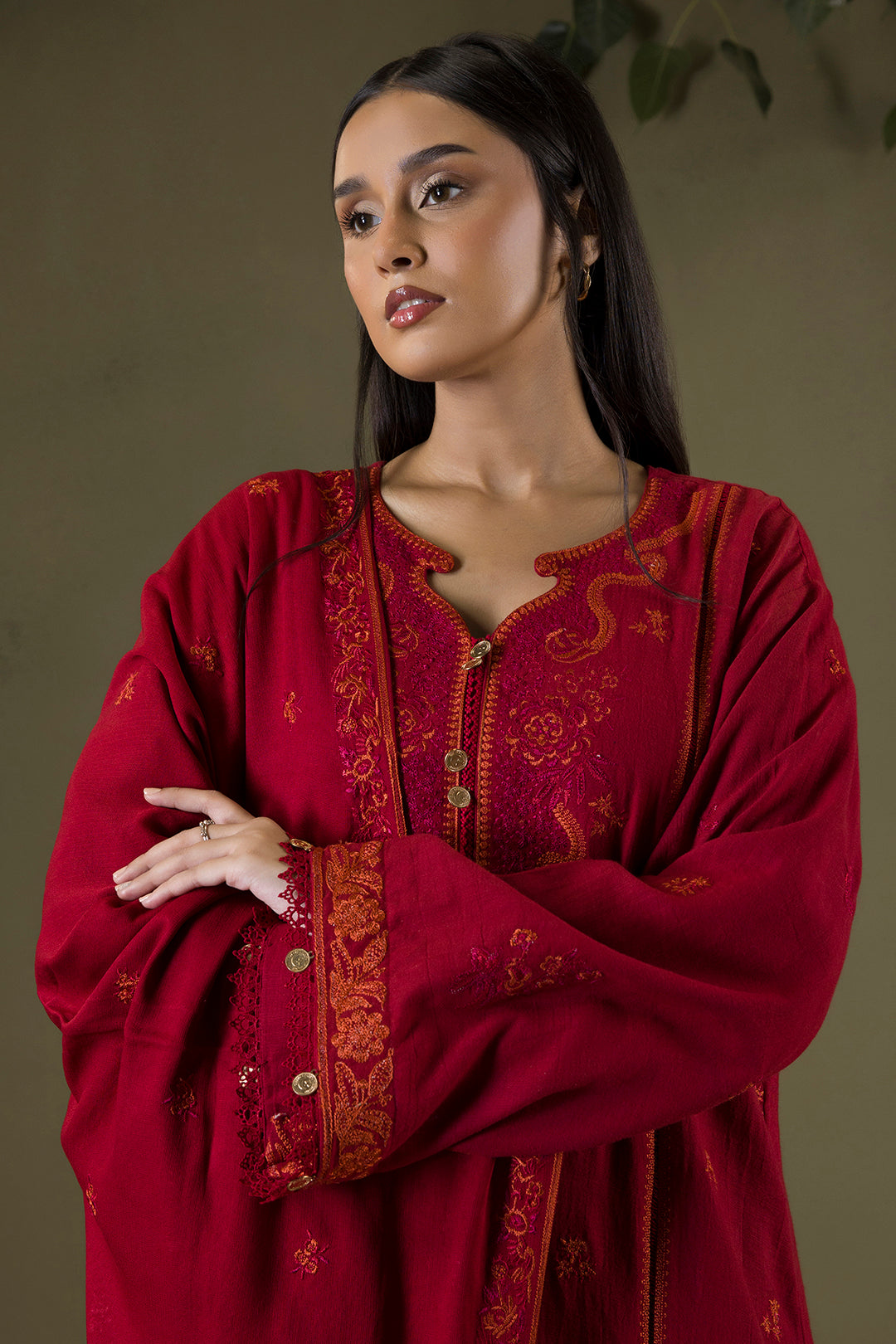 Embroidered Shirt Shalwar Shawl - 0243