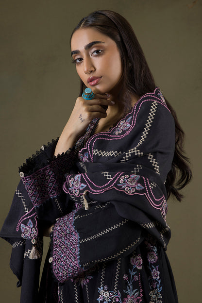 Embroidered Shirt Shalwar Shawl - 0244