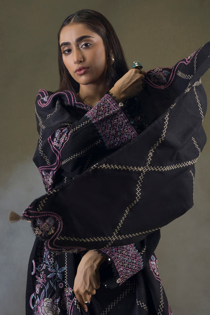 Embroidered Shirt Shalwar Shawl - 0244