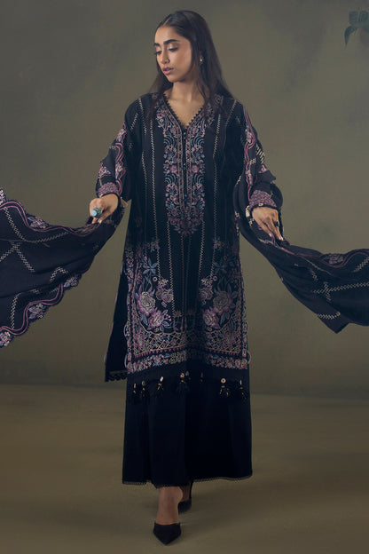 Embroidered Shirt Shalwar Shawl - 0244