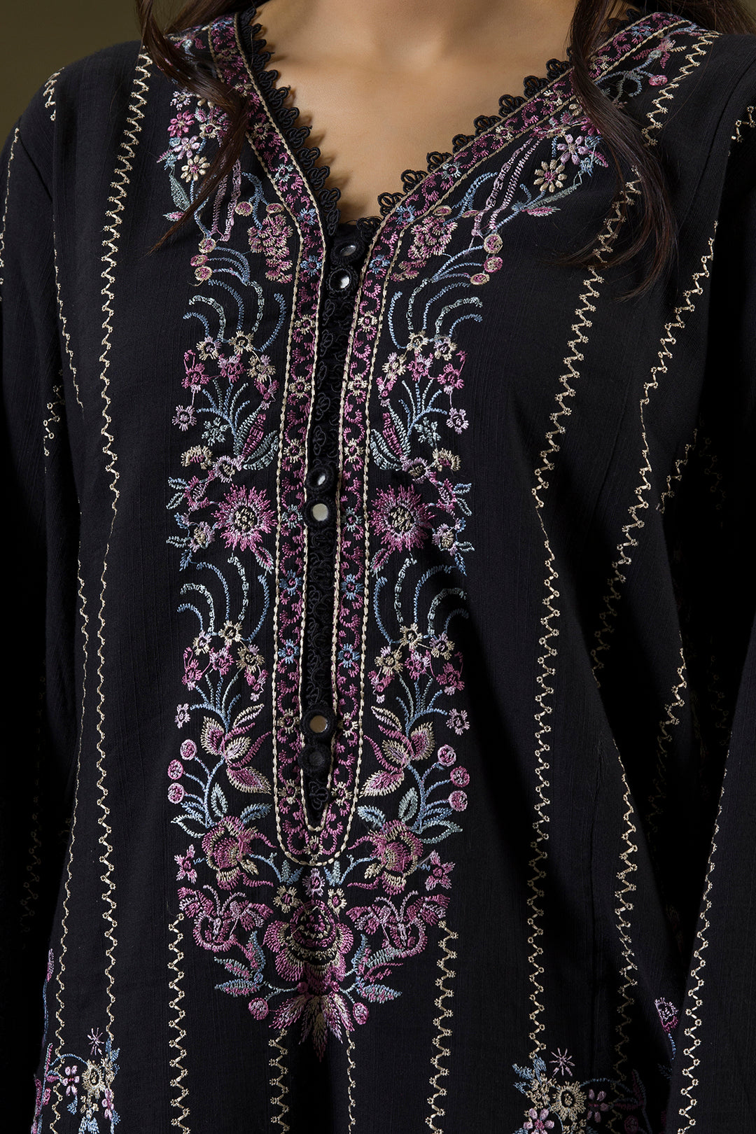 Embroidered Shirt Shalwar Shawl - 0244