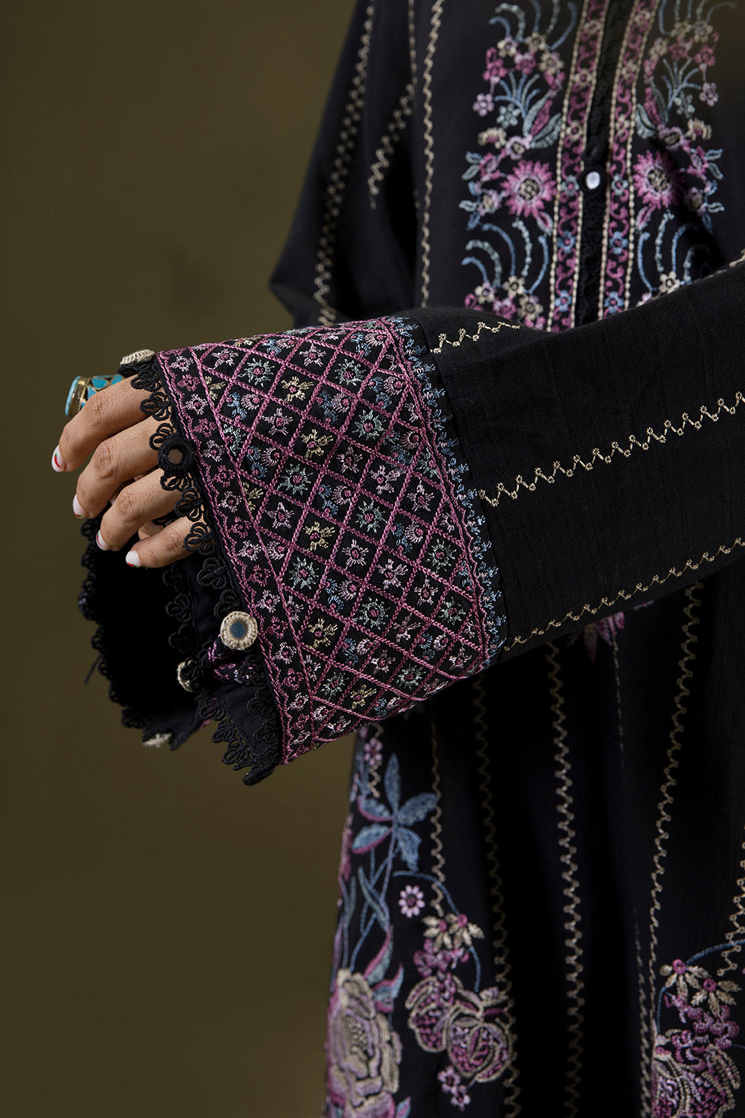 Embroidered Shirt Shalwar Shawl - 0244