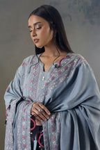 Embroidered Shirt Shalwar Shawl - 0245