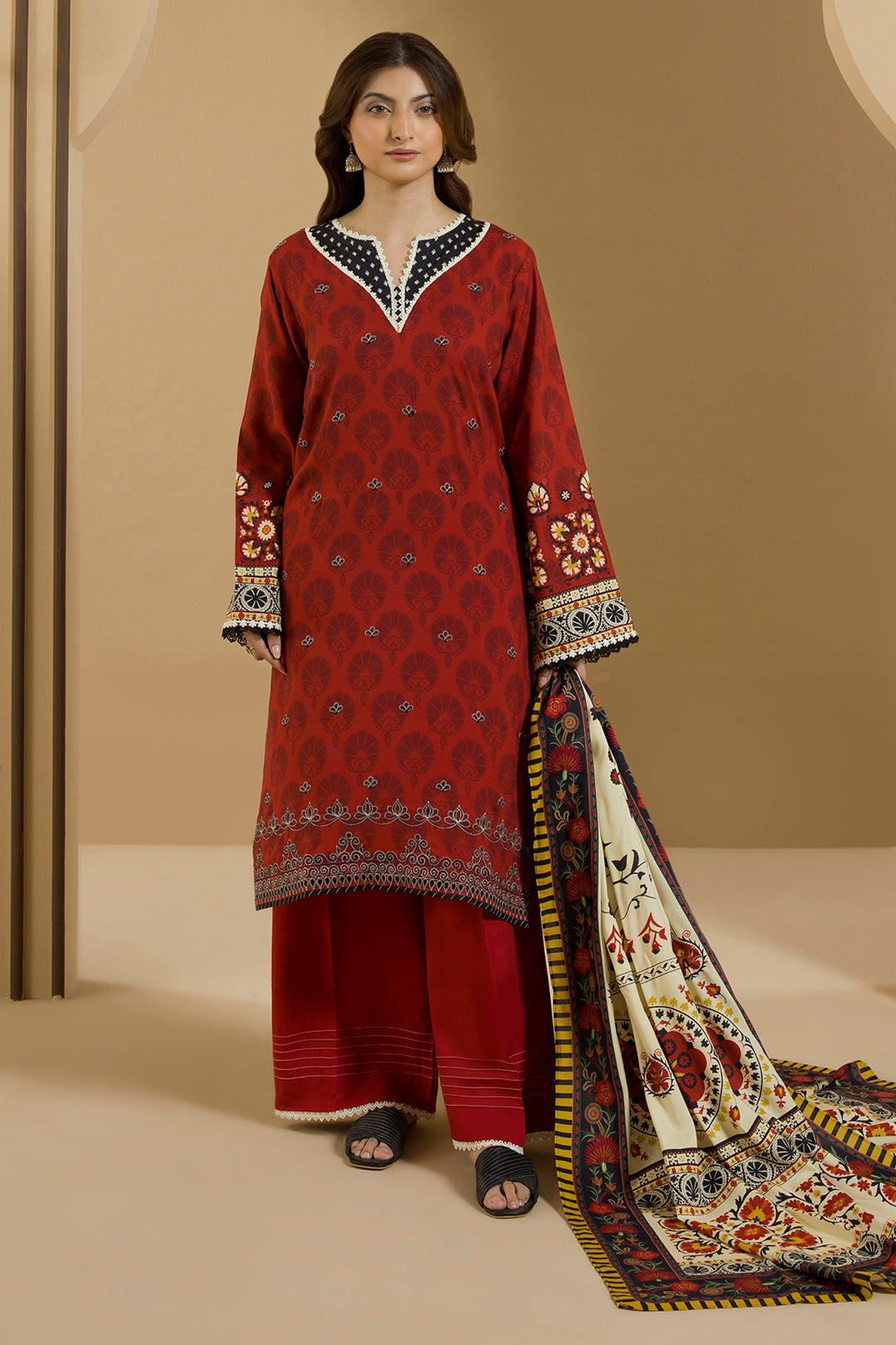 Embroidered Shirt Shalwar Dupatta - 0254