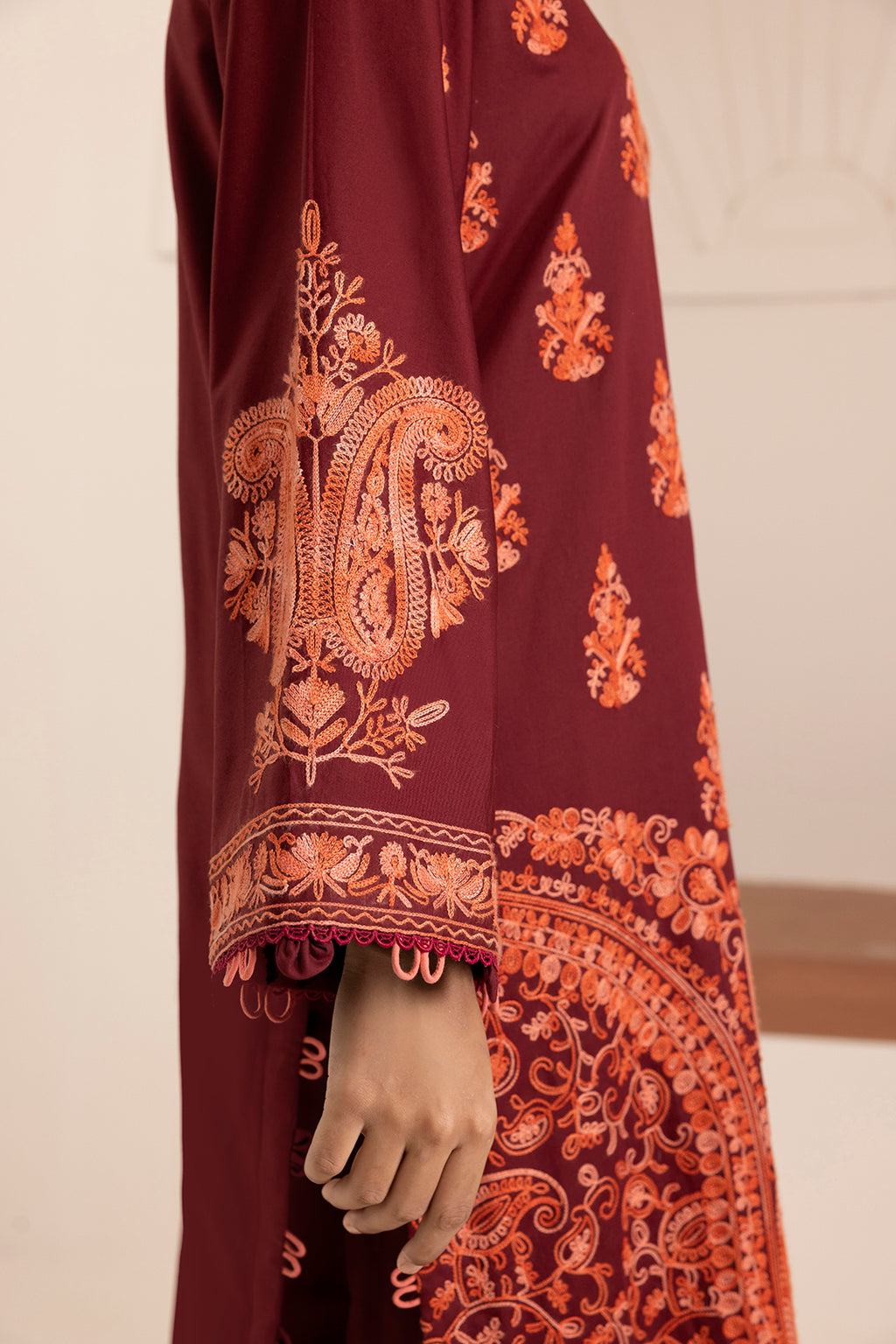 Embroidered Shirt Shalwar Shawl - 0256