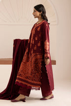 Embroidered Shirt Shalwar Shawl - 0256