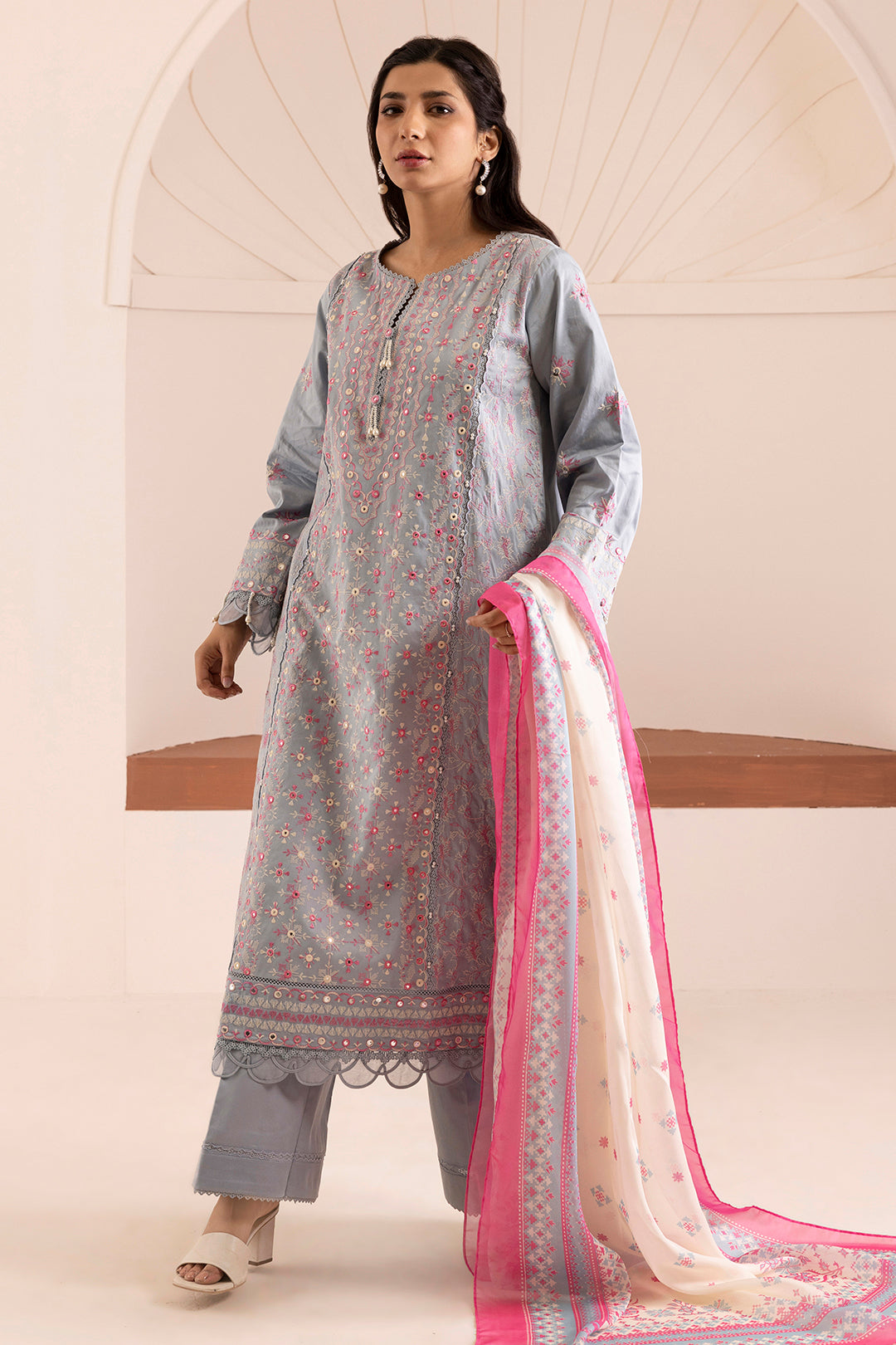 Embroidered Shirt Shalwar Dupatta - 0257