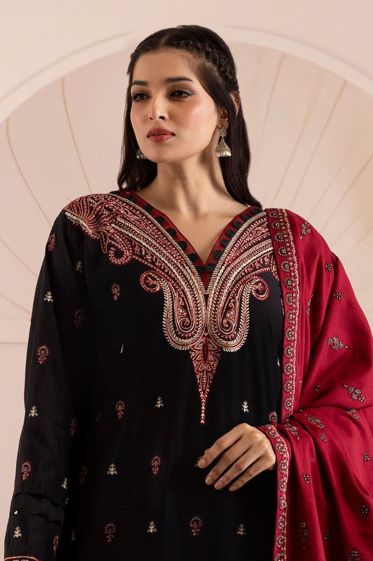 Embroidered Shirt Shalwar Shawl - 0258