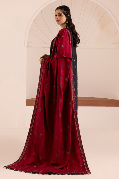 Embroidered Shirt Shalwar Shawl - 0258
