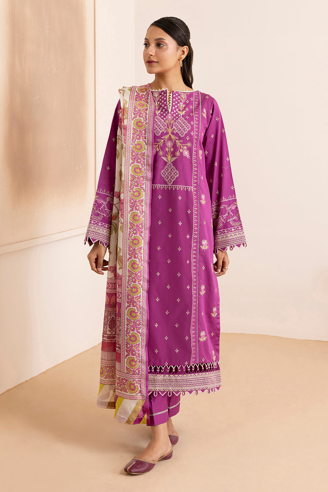 Embroidered Shirt Shalwar Dupatta - 0259