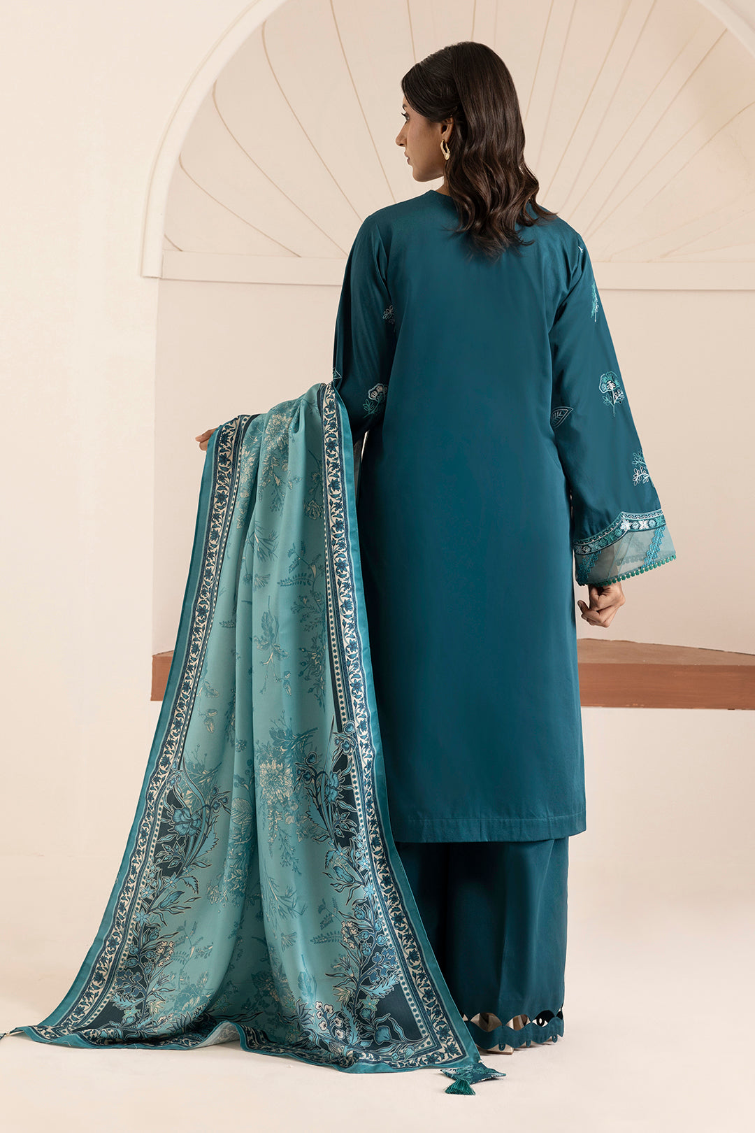 Embroidered Shirt Shalwar Shawl - 0260