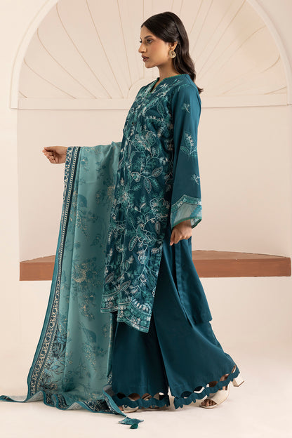 Embroidered Shirt Shalwar Shawl - 0260