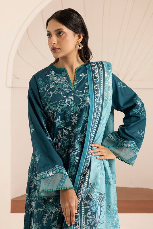 Embroidered Shirt Shalwar Shawl - 0260