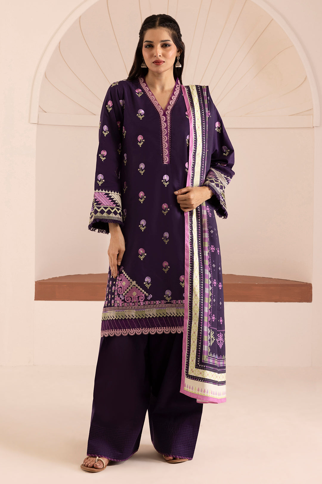 Embroidered Shirt Shalwar Dupatta - 0261