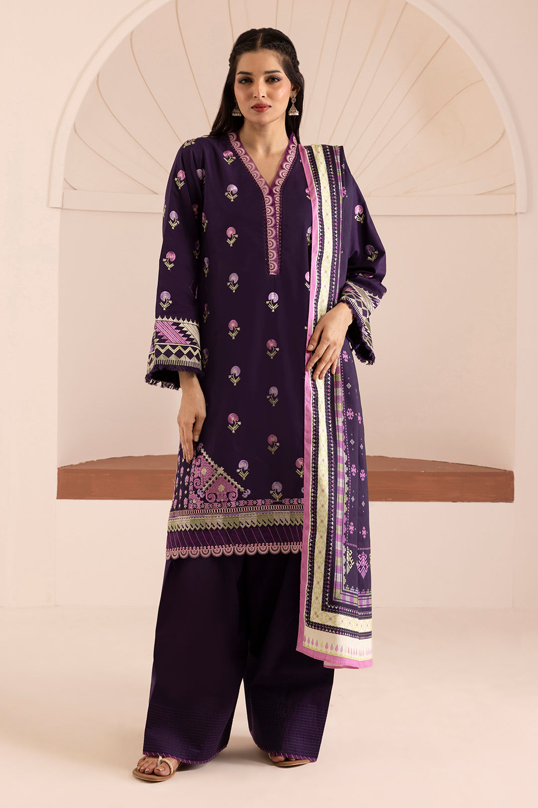 Embroidered Shirt Shalwar Dupatta - 0261