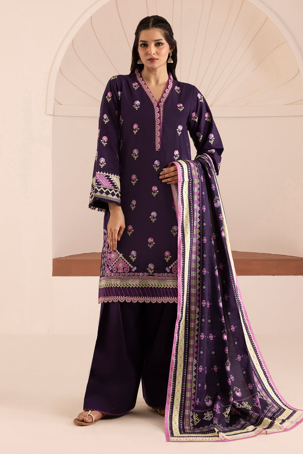 Embroidered Shirt Shalwar Dupatta - 0261