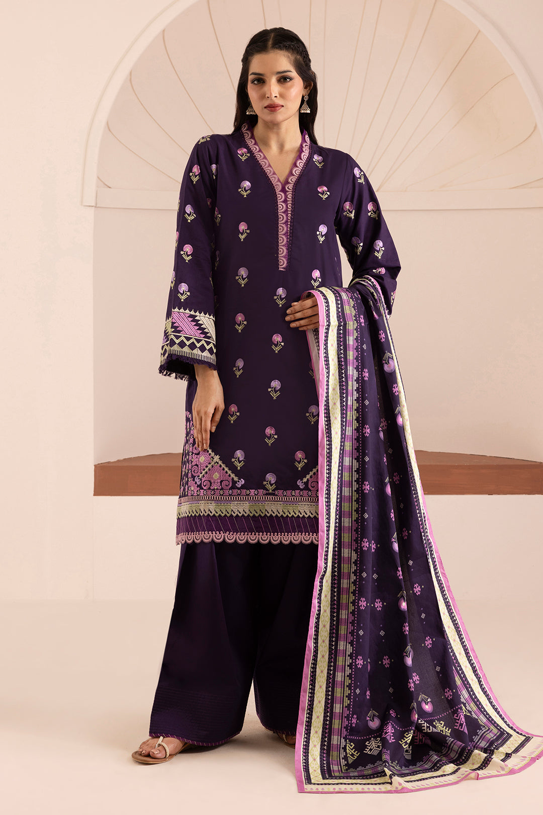 Embroidered Shirt Shalwar Dupatta - 0261