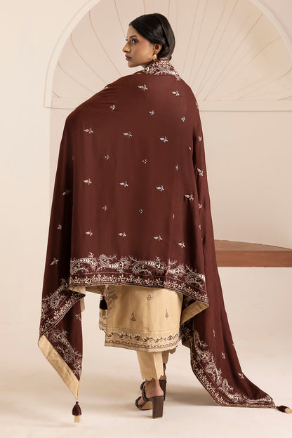 Embroidered Shirt Shalwar Shawl - 0263