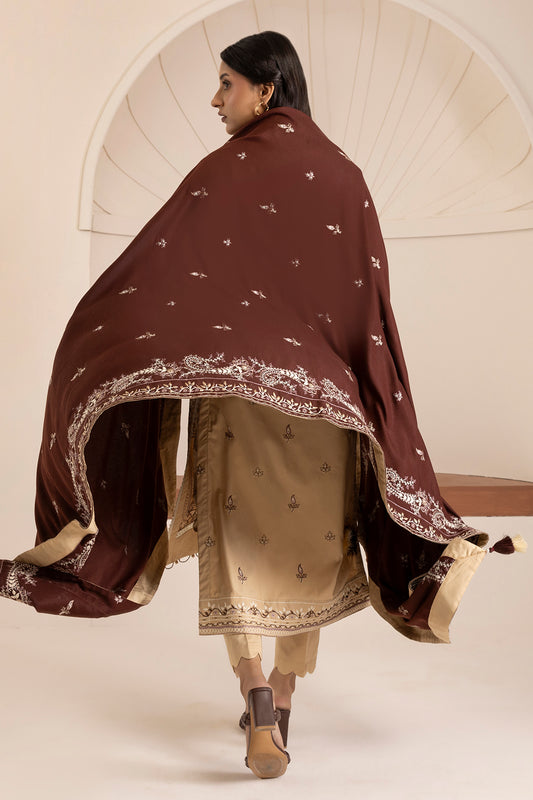 Embroidered Shirt Shalwar Shawl - 0263