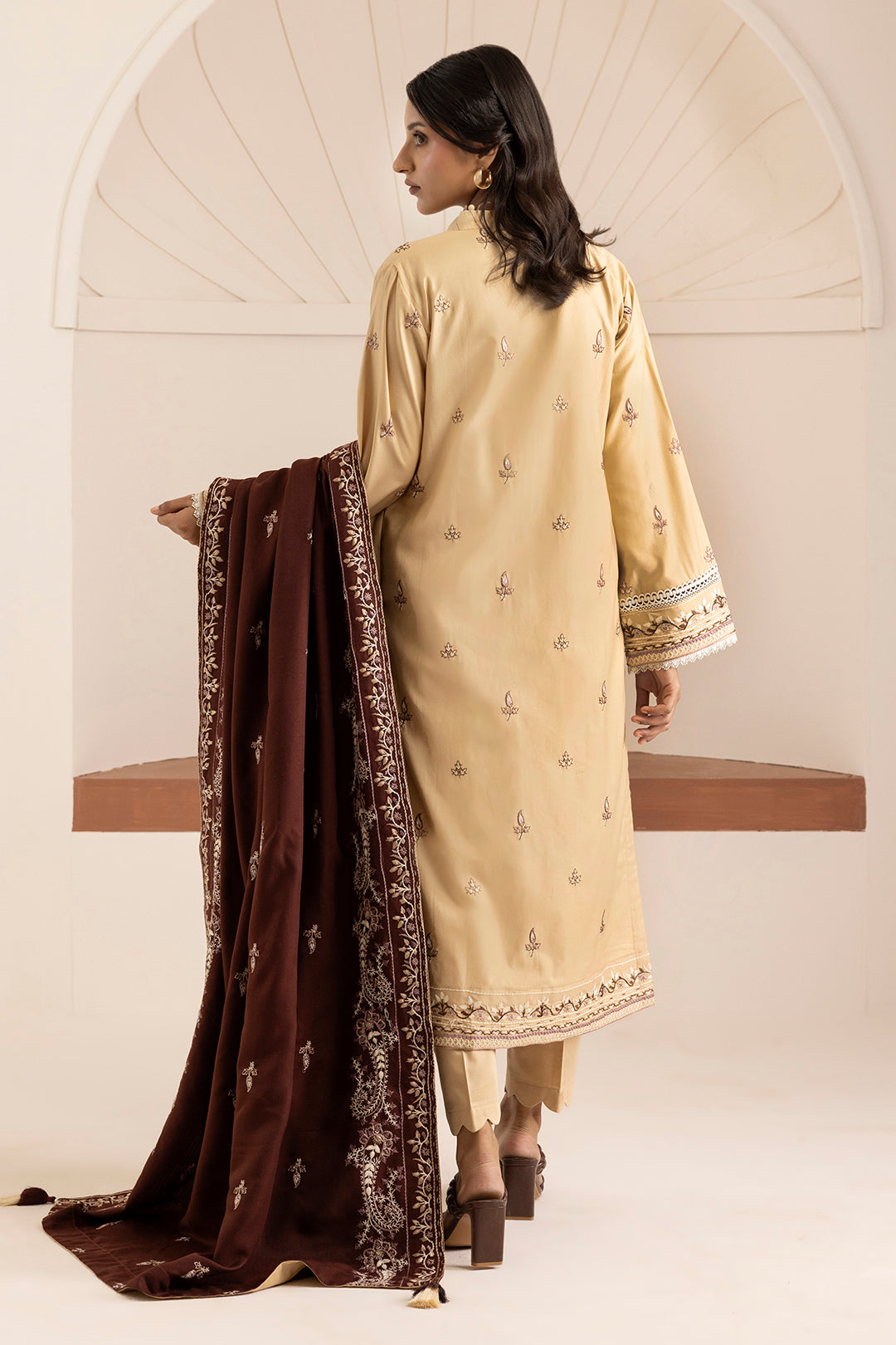 Embroidered Shirt Shalwar Shawl - 0263