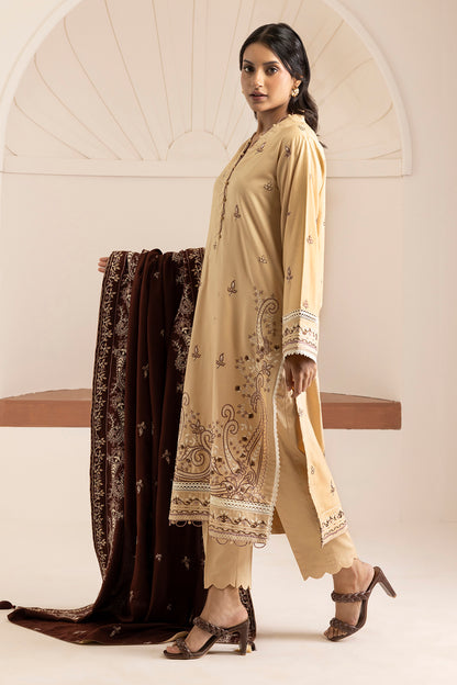 Embroidered Shirt Shalwar Shawl - 0263