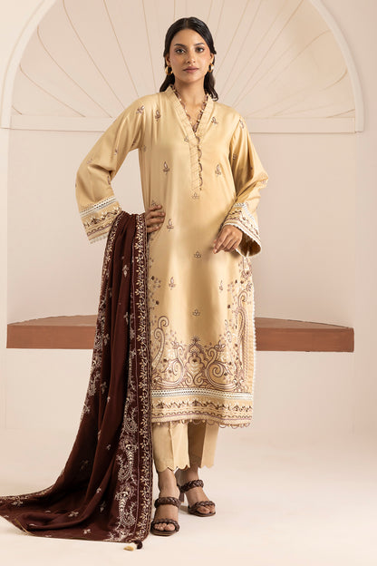Embroidered Shirt Shalwar Shawl - 0263