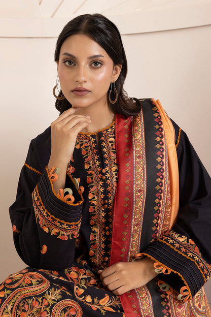 Embroidered Shirt Shalwar Shawl - 0264