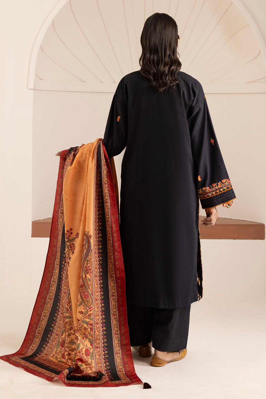 Embroidered Shirt Shalwar Shawl - 0264