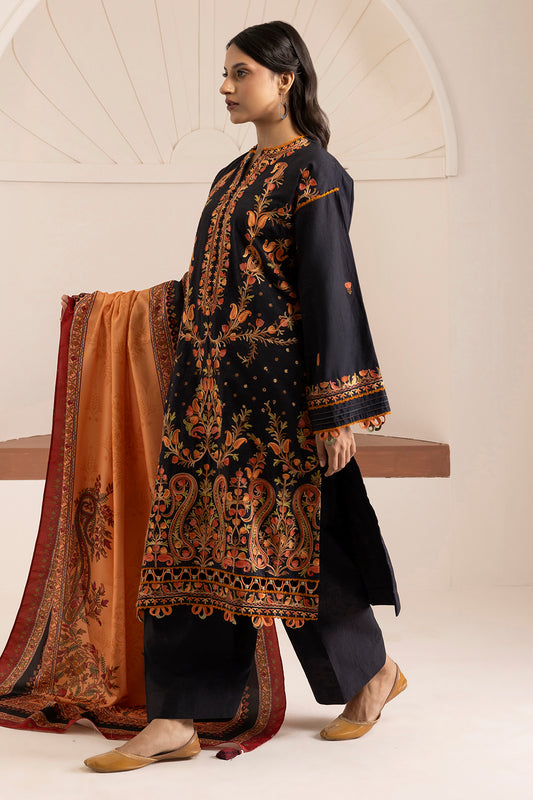 Embroidered Shirt Shalwar Shawl - 0264