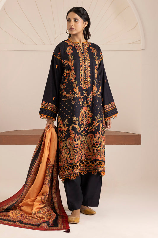 Embroidered Shirt Shalwar Shawl - 0264