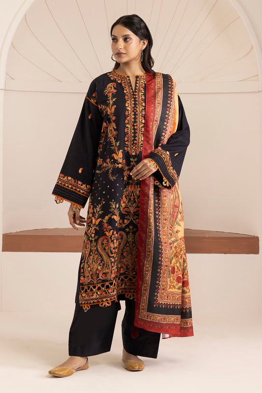 Embroidered Shirt Shalwar Shawl - 0264