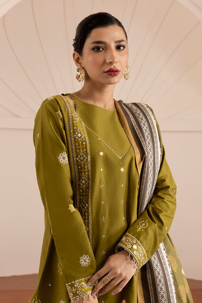 Embroidered Shirt Shalwar Shawl - 0265