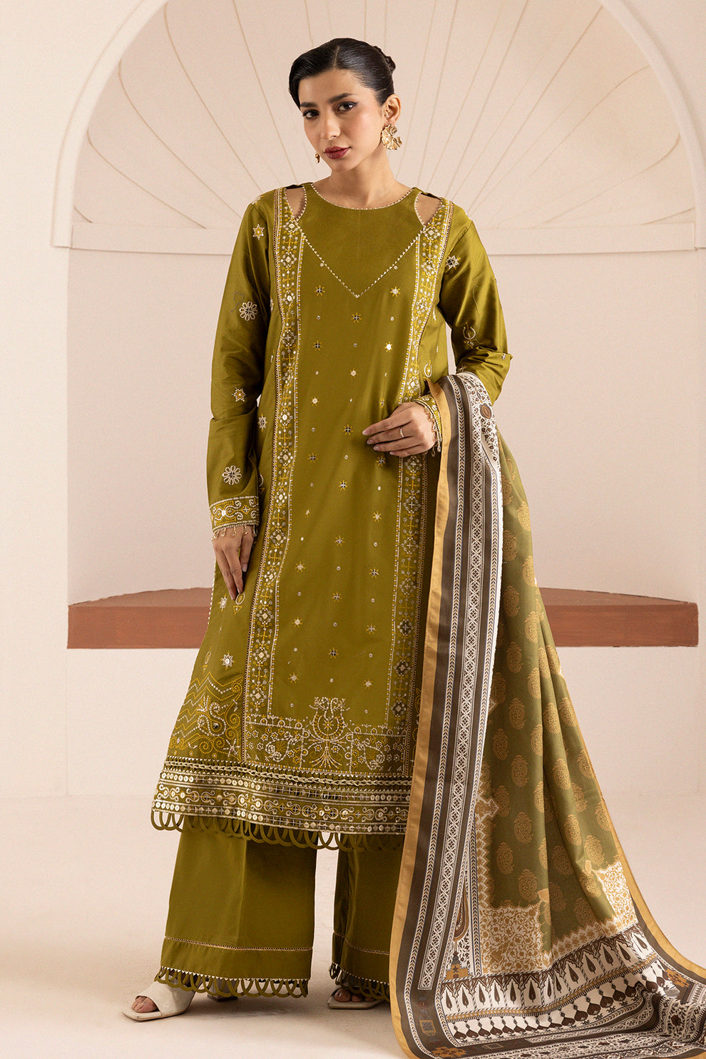 Olive green Unstitched for Women